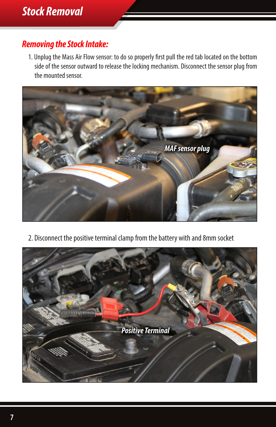 Stock removal | Bully Dog 51104 Rapid Flow Induction (RFI) Cold Air Intake User Manual | Page 8 / 20