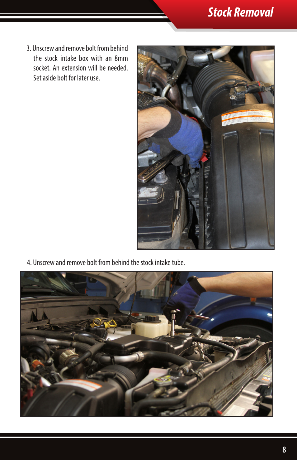 Stock removal | Bully Dog 51104 Rapid Flow Induction (RFI) Cold Air Intake User Manual | Page 9 / 20