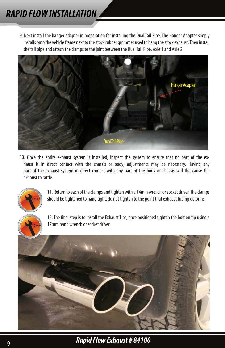 Rapid flow installation | Bully Dog 84100 Rapid Flow Exhaust System User Manual | Page 10 / 12