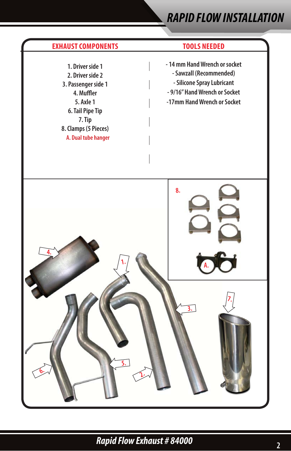 Rapid flow installation | Bully Dog 84000 Rapid Flow Exhaust System User Manual | Page 3 / 12