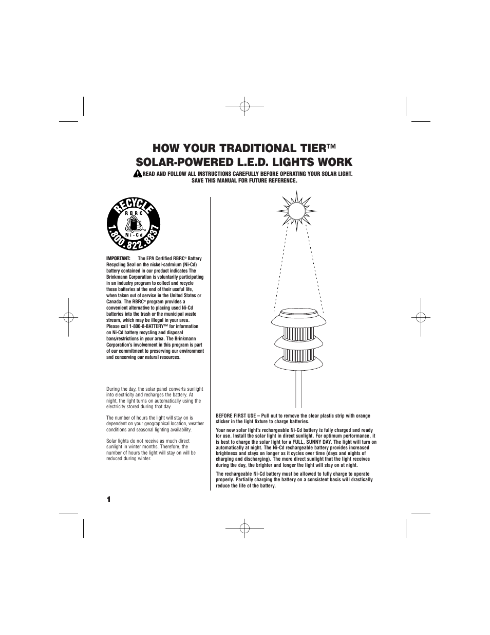 Brinkmann Solar Max 822-2507-8 User Manual | Page 2 / 8