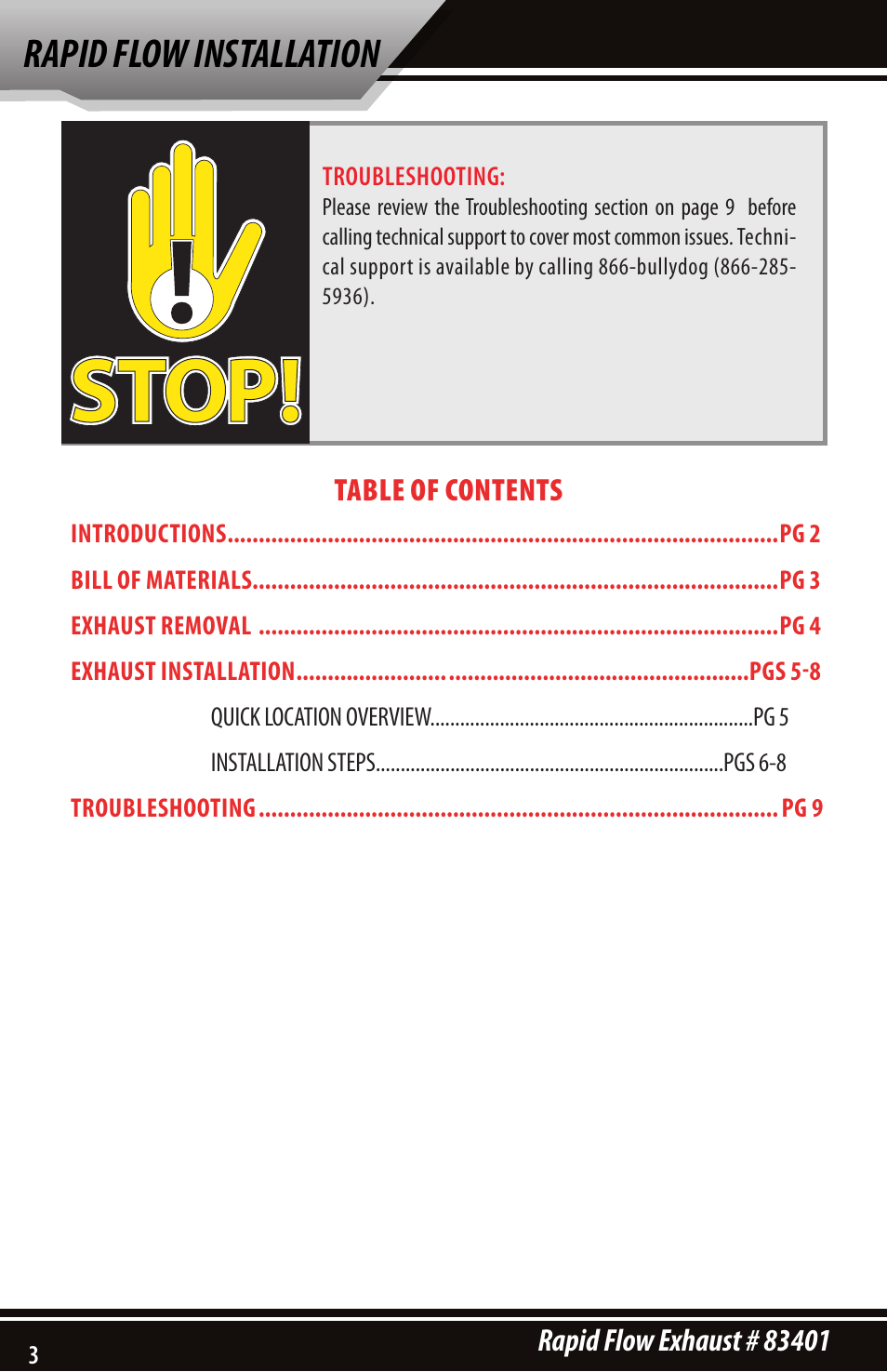 Rapid flow installation | Bully Dog 83401 Rapid Flow User Manual | Page 2 / 12