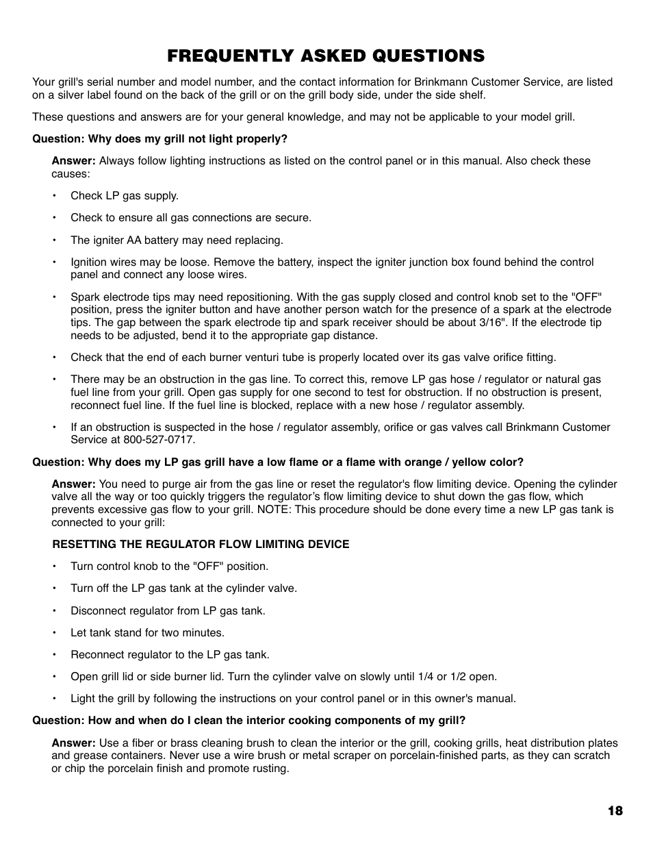 Frequently asked questions | Brinkmann 2235 User Manual | Page 20 / 36