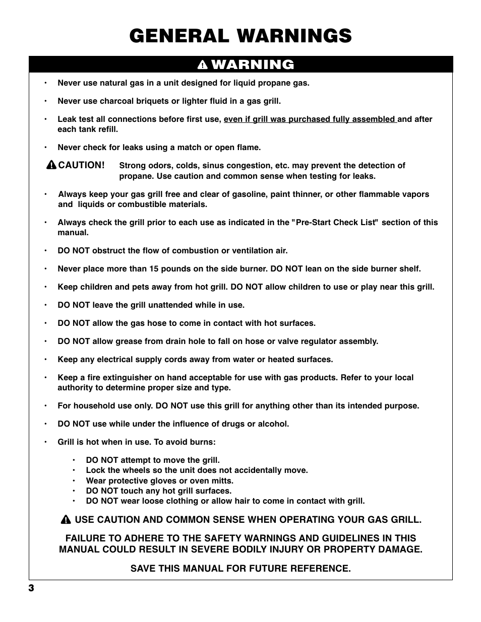 General warnings, Warning | Brinkmann 2235 User Manual | Page 5 / 36