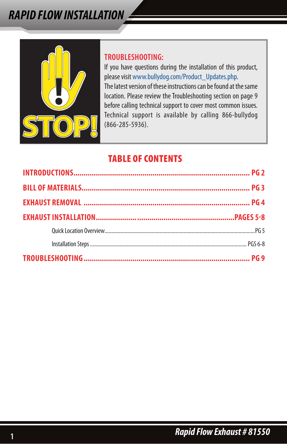 Bully Dog 81550 Rapid Flow User Manual | Page 2 / 12