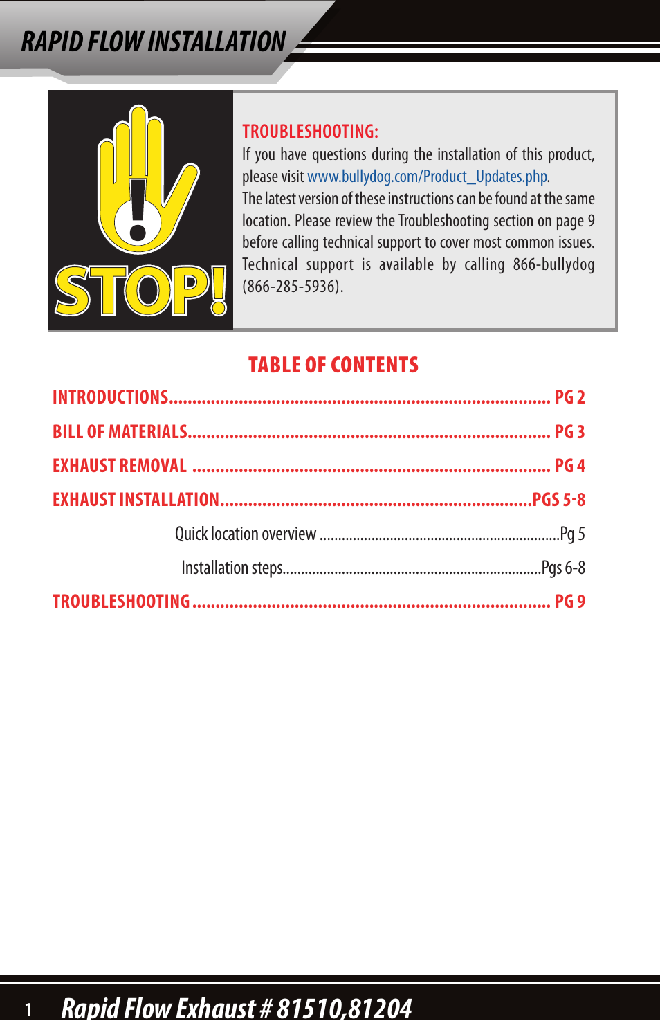 Bully Dog 81204 Rapid Flow User Manual | Page 2 / 12