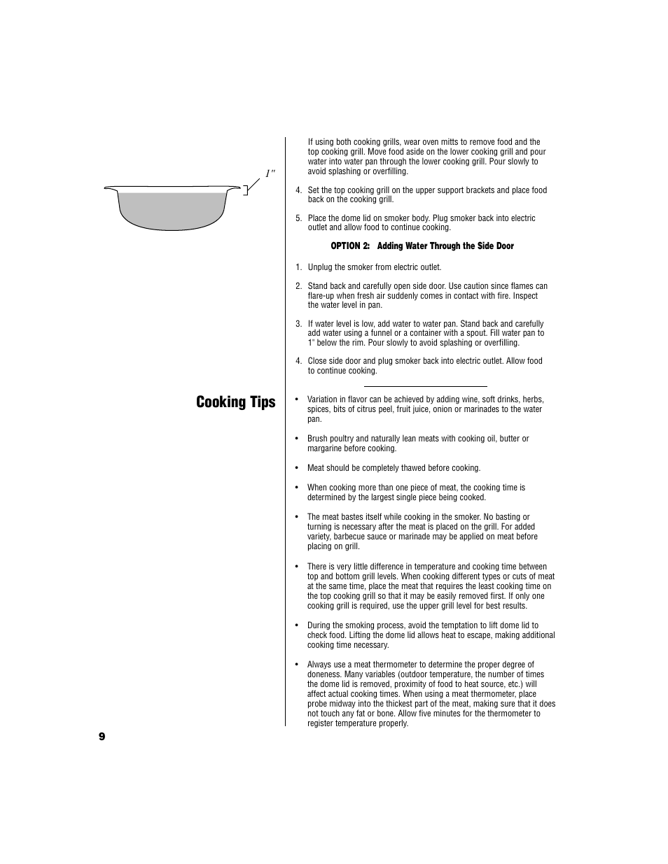 Cooking tips | Brinkmann Electric Smoker User Manual | Page 10 / 12