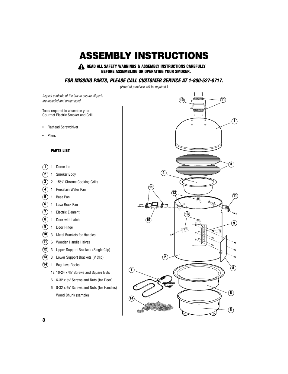 Assembly instructions | Brinkmann Electric Smoker User Manual | Page 4 / 12
