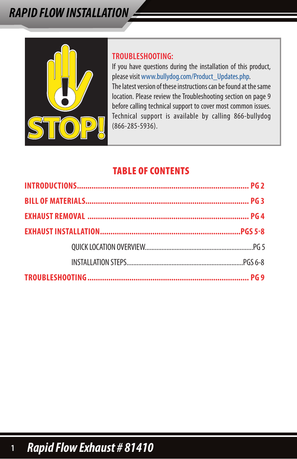 Bully Dog 81410 Rapid Flow User Manual | Page 2 / 12