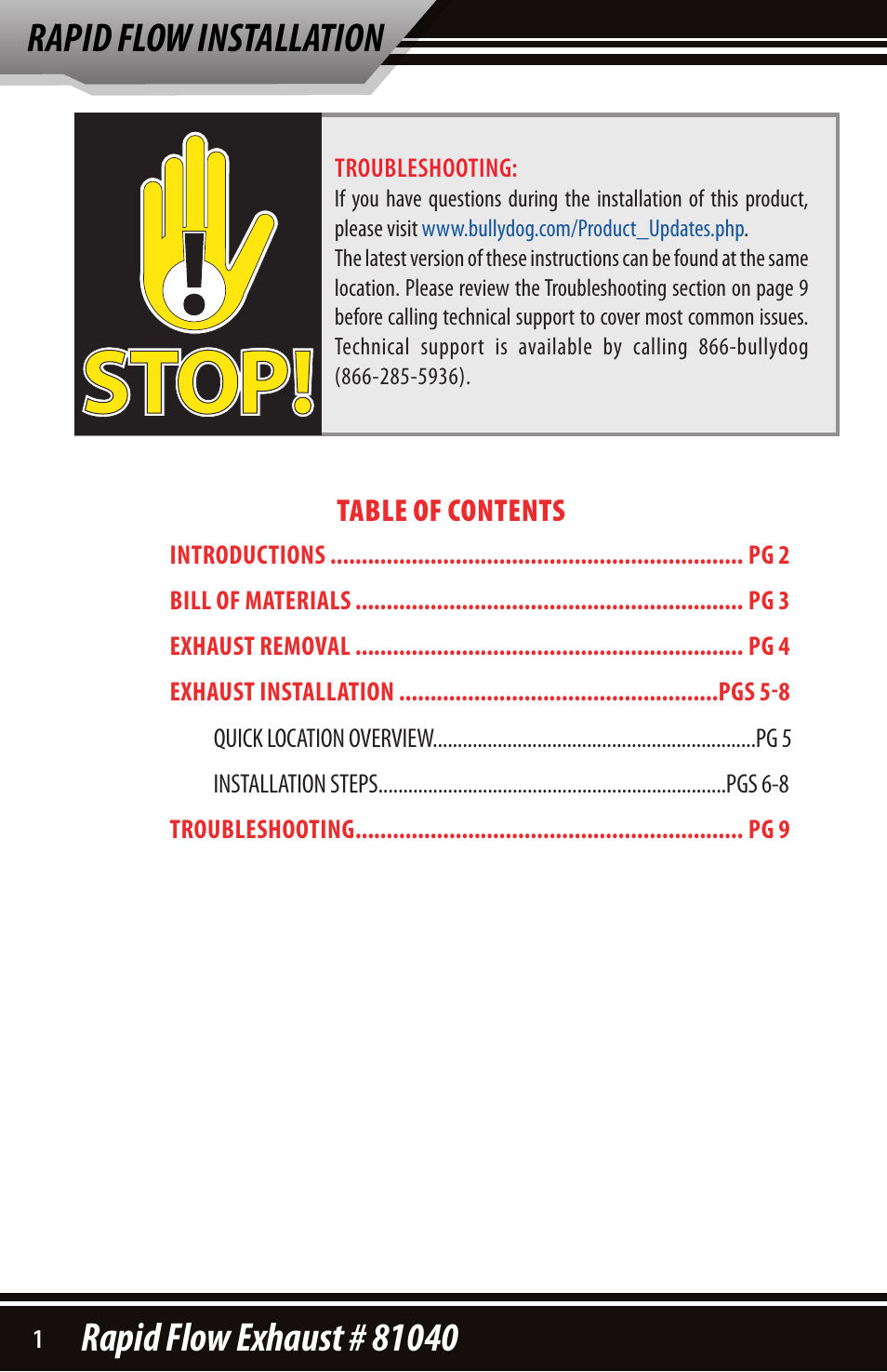 Bully Dog 81040 Rapid Flow User Manual | Page 2 / 12