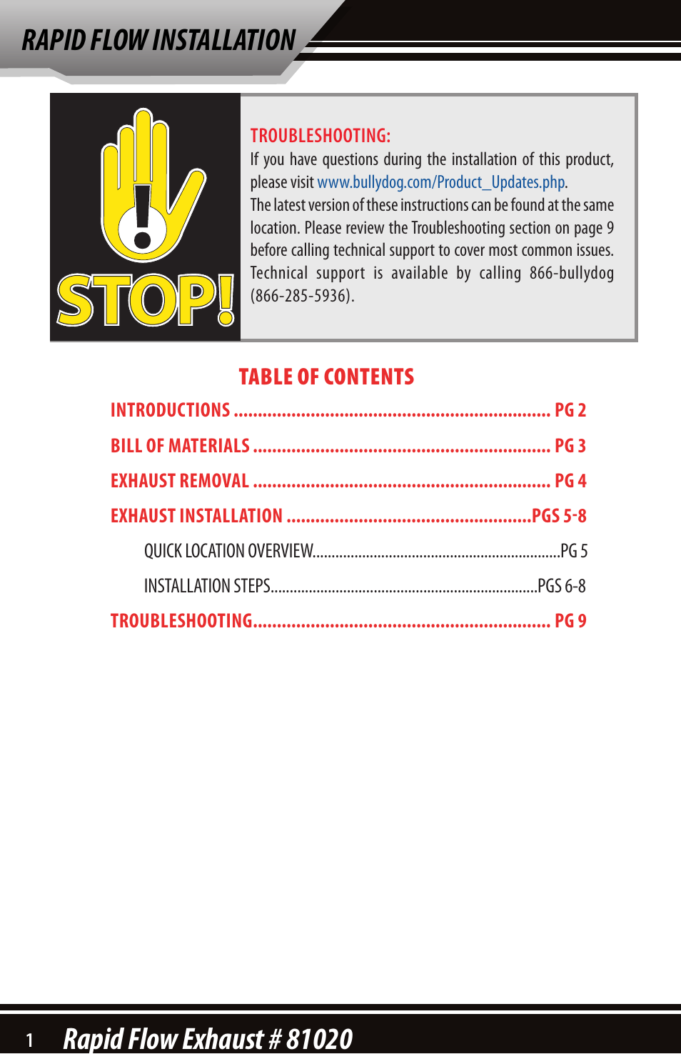 Bully Dog 81020 Rapid Flow User Manual | Page 2 / 12