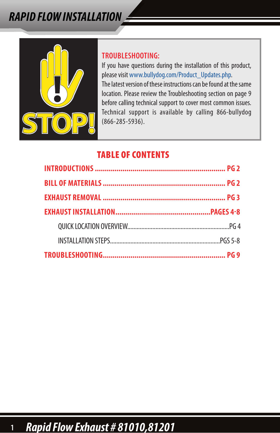 Bully Dog 81201 Rapid Flow User Manual | Page 2 / 12
