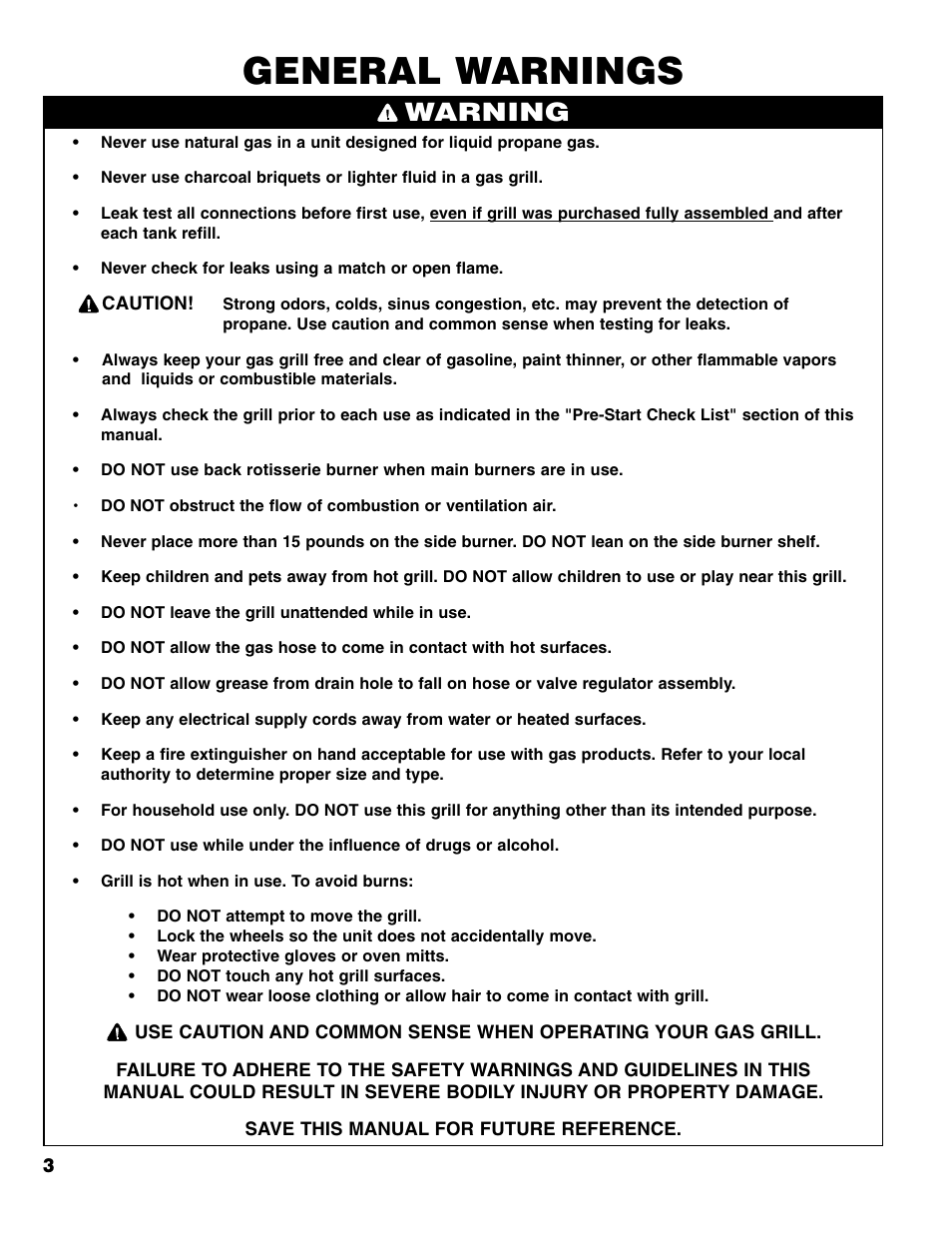 General warnings, Warning | Brinkmann Series 4445 User Manual | Page 4 / 36