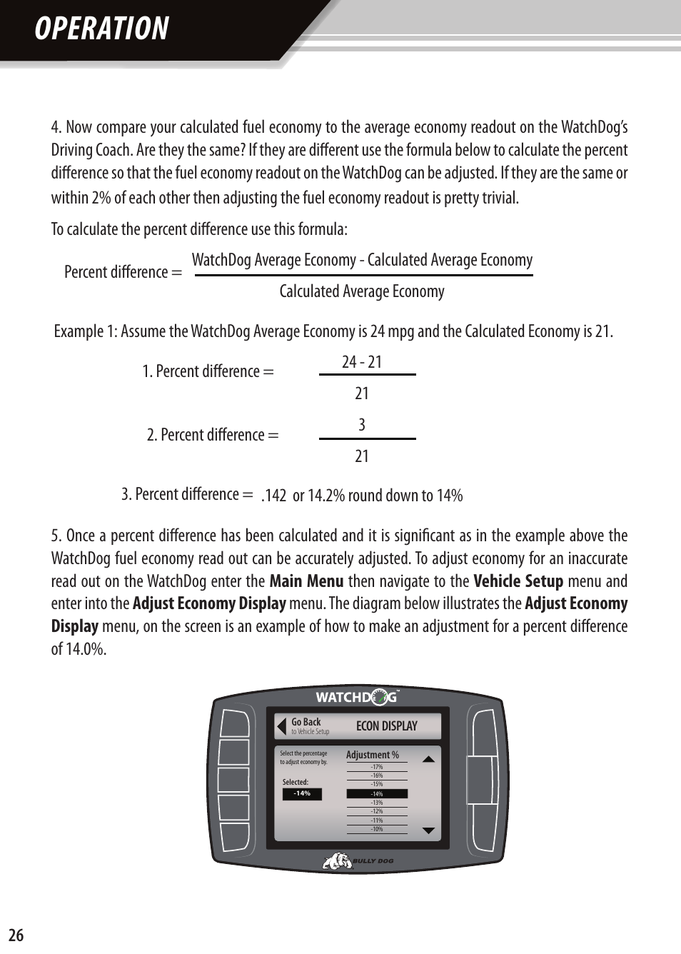 Operation | Bully Dog Watchdog User Manual | Page 26 / 68