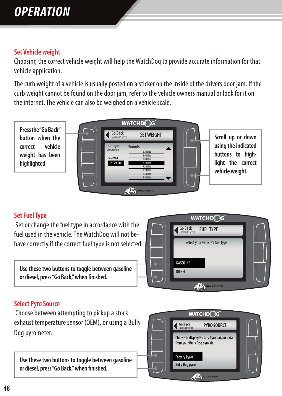 Operation | Bully Dog Watchdog User Manual | Page 48 / 68