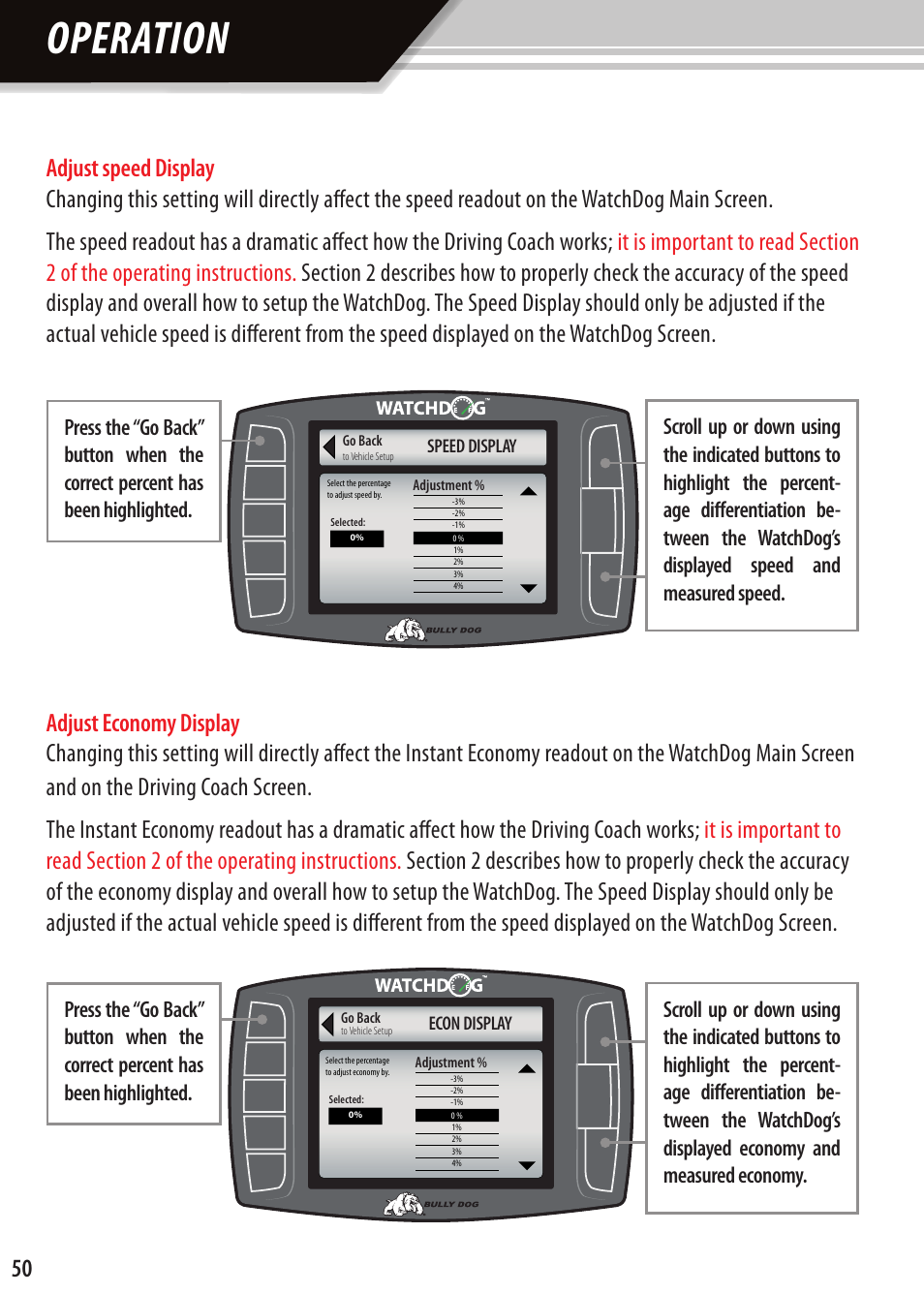 Operation | Bully Dog Watchdog User Manual | Page 50 / 68