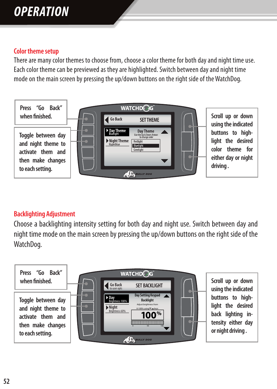 Operation | Bully Dog Watchdog User Manual | Page 52 / 68