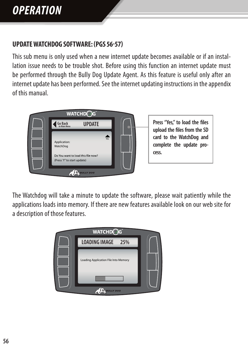 Operation | Bully Dog Watchdog User Manual | Page 56 / 68