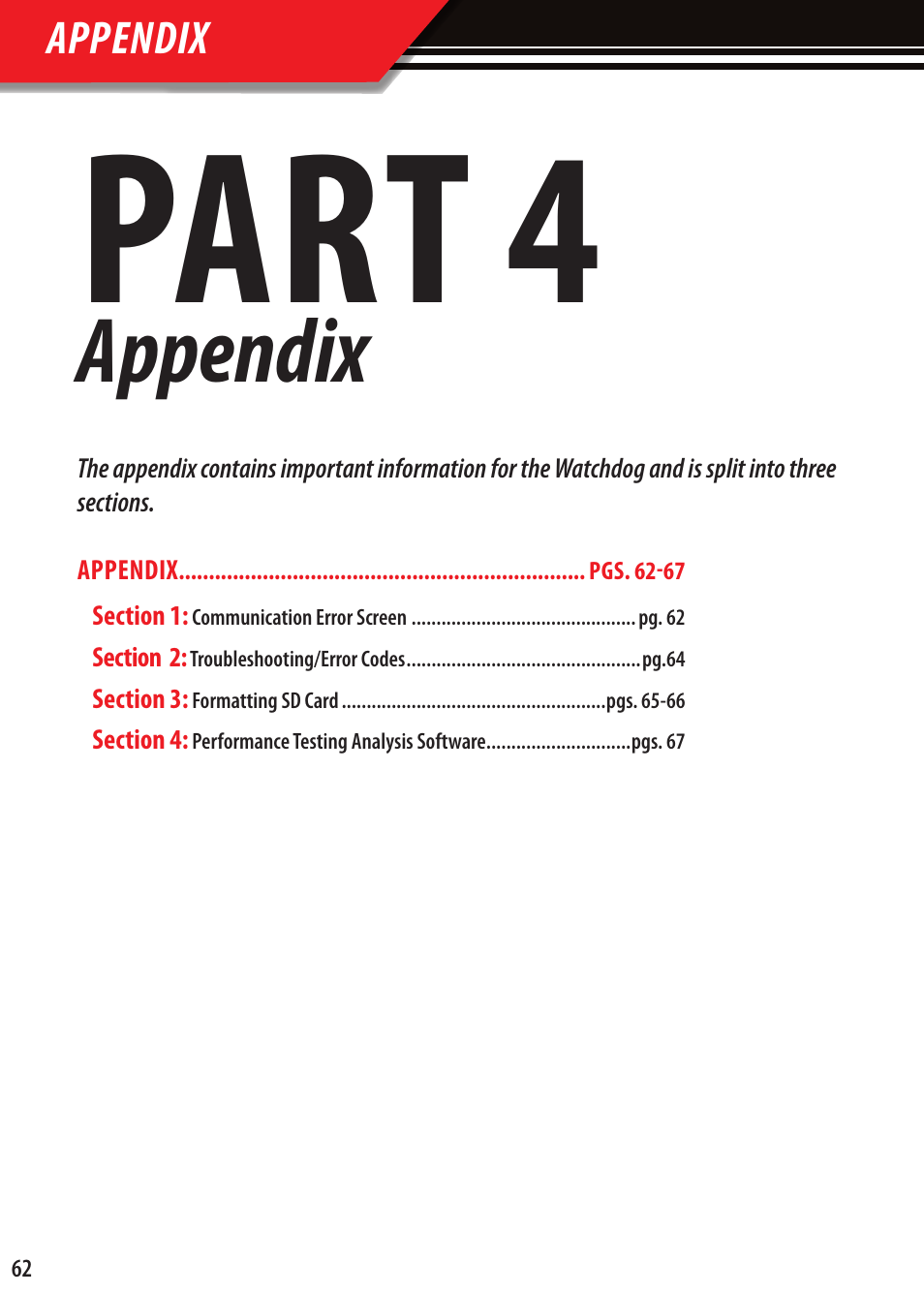 Part 4, Appendix | Bully Dog Watchdog User Manual | Page 62 / 68