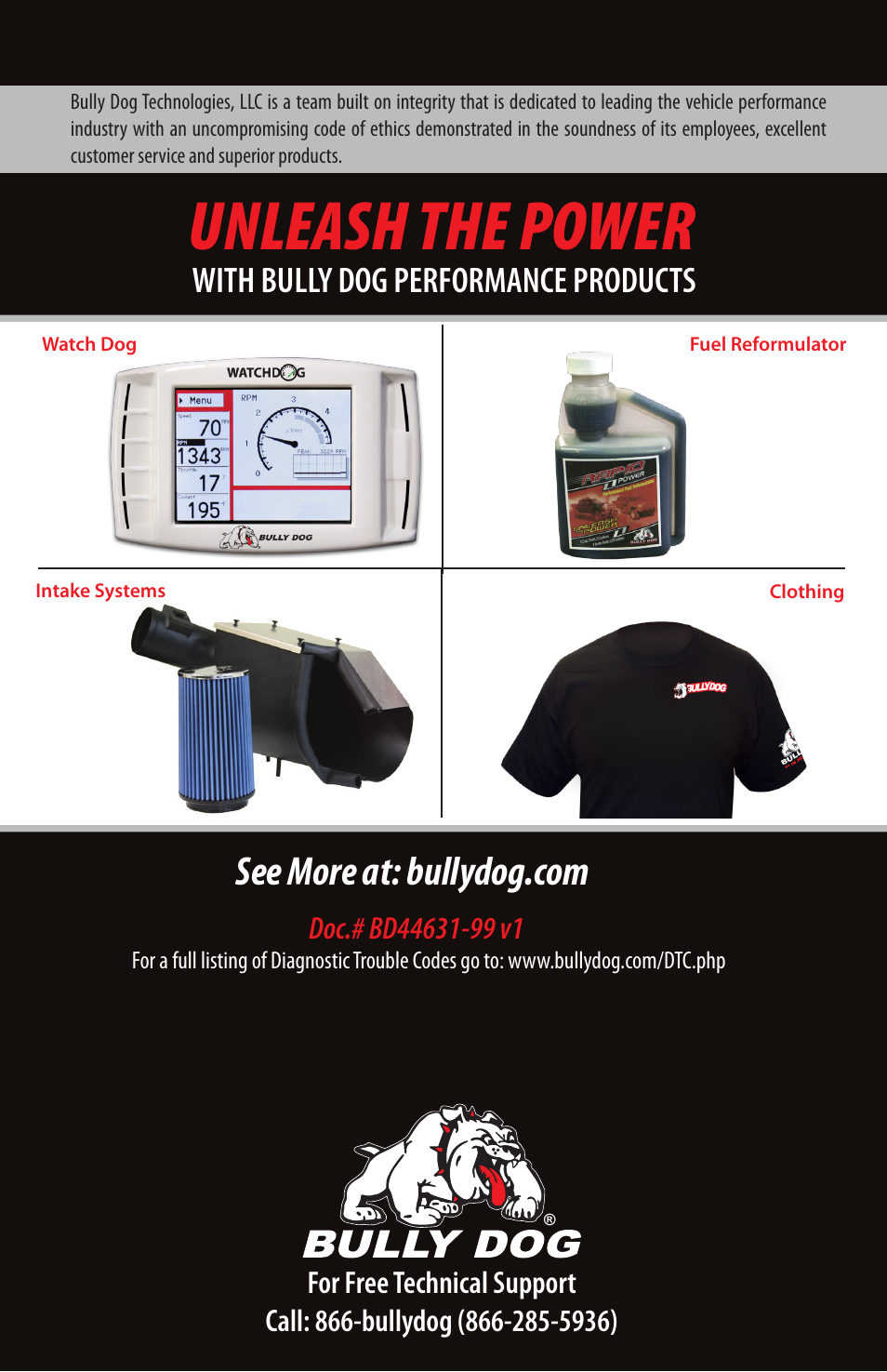 Unleash the power, With bully dog performance products | Bully Dog 44633 VW TDI Rapid Power Module User Manual | Page 12 / 12