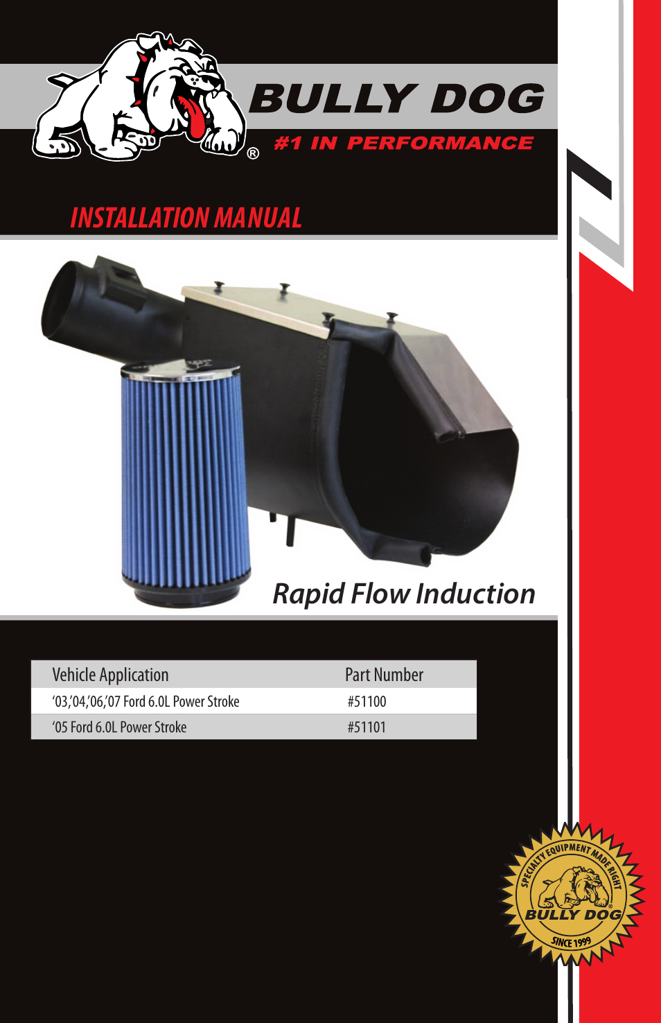 Bully Dog 51101 Rapid Flow Induction User Manual | 12 pages