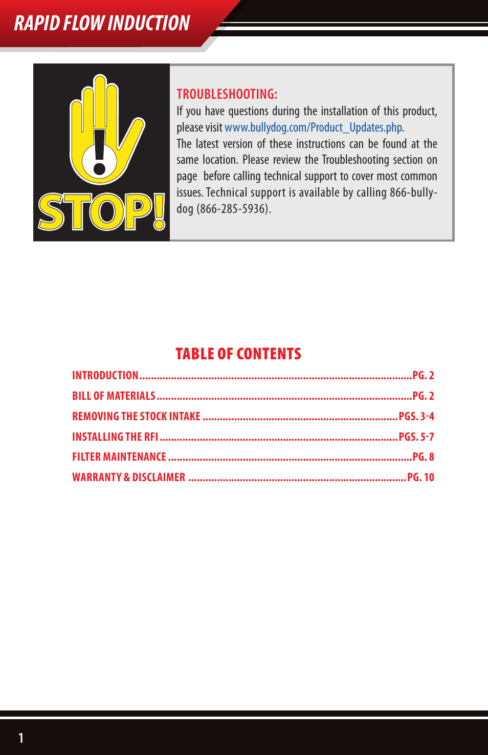 Bully Dog 51101 Rapid Flow Induction User Manual | Page 2 / 12