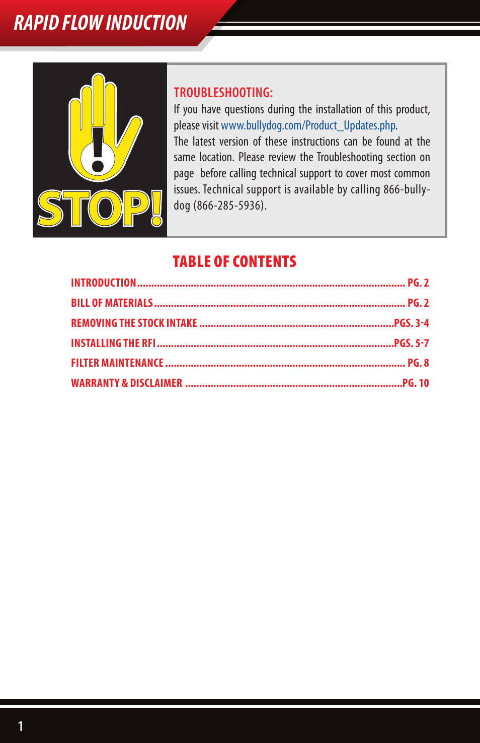 Bully Dog 51100 Rapid Flow Induction User Manual | Page 2 / 8