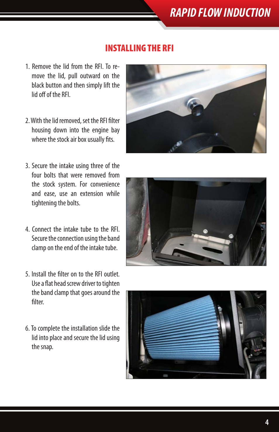 Rapid flow induction, Installing the rfi | Bully Dog 51100 Rapid Flow Induction User Manual | Page 5 / 8