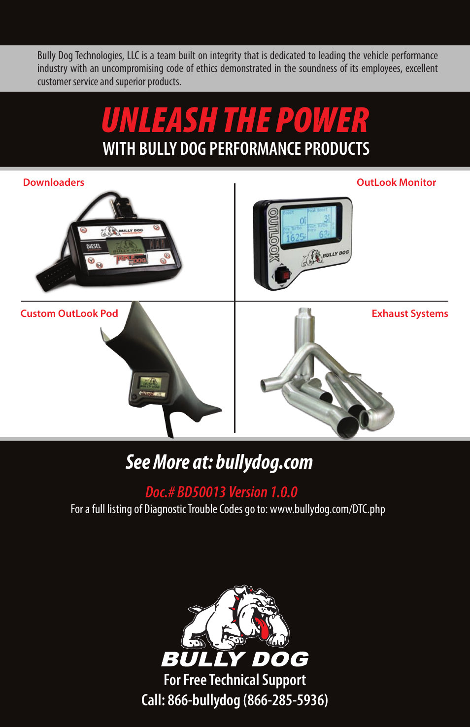 Unleash the power, With bully dog performance products | Bully Dog 51100 Rapid Flow Induction User Manual | Page 8 / 8