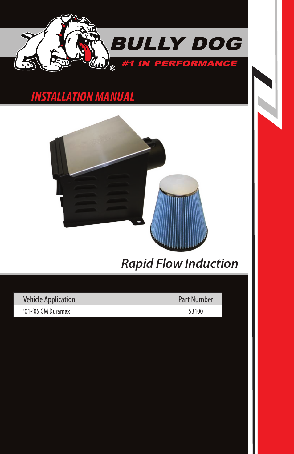 Bully Dog 53100 Rapid Flow Induction User Manual | 8 pages