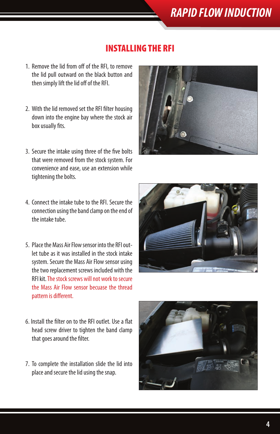 Rapid flow induction, Installing the rfi | Bully Dog 53100 Rapid Flow Induction User Manual | Page 5 / 8