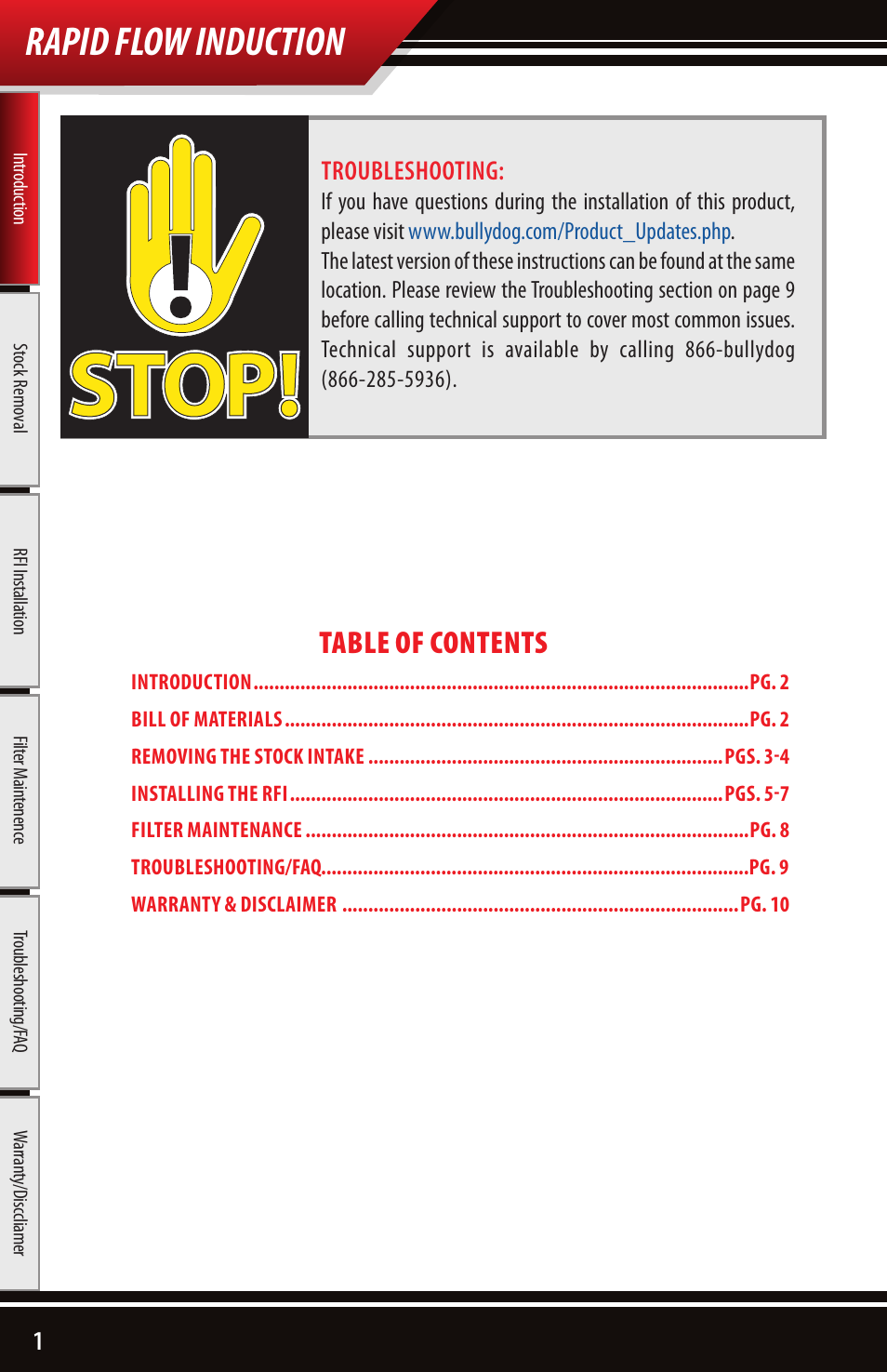 Bully Dog 221102 Rapid Flow Induction User Manual | Page 2 / 12