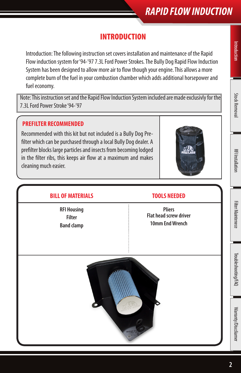 Rapid flow induction, Introduction | Bully Dog 221102 Rapid Flow Induction User Manual | Page 3 / 12