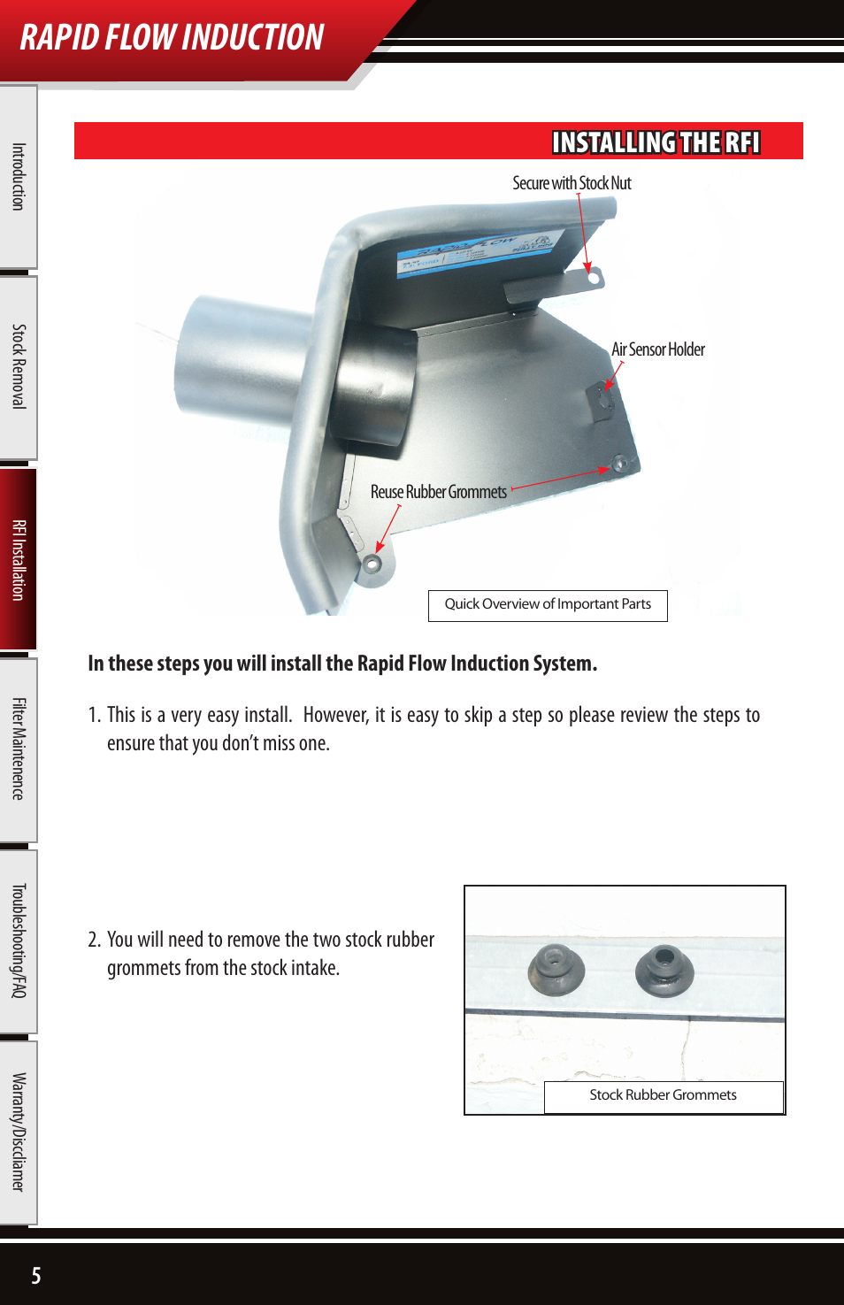 Rapid flow induction, Installing the rfi | Bully Dog 221102 Rapid Flow Induction User Manual | Page 6 / 12