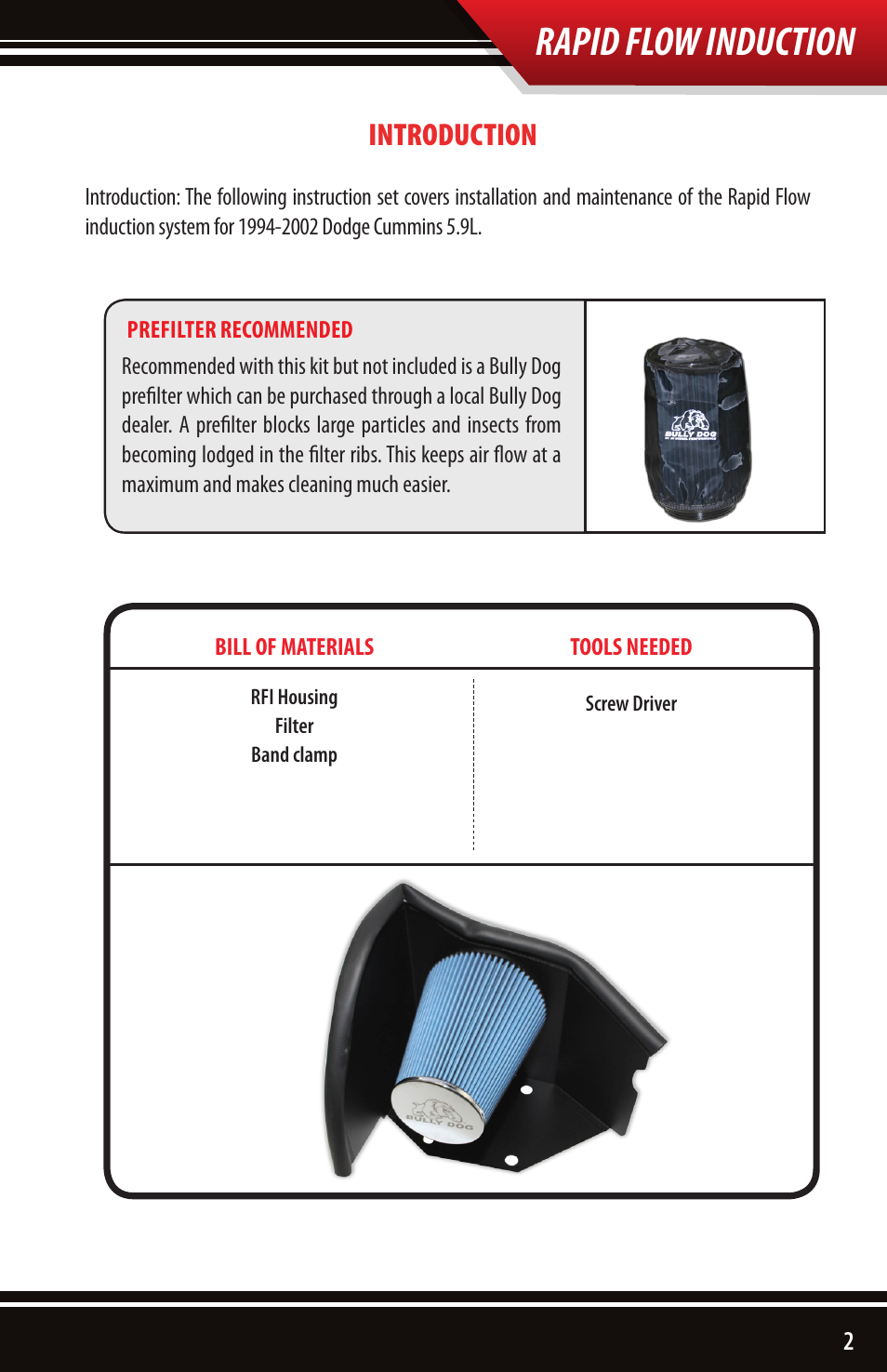 Rapid flow induction, Introduction | Bully Dog 52100 Rapid Flow Induction User Manual | Page 3 / 8