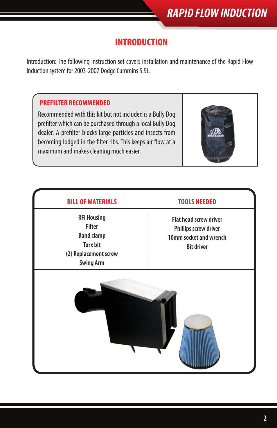 Rapid flow induction, Introduction | Bully Dog 52101 Rapid Flow Induction User Manual | Page 3 / 8