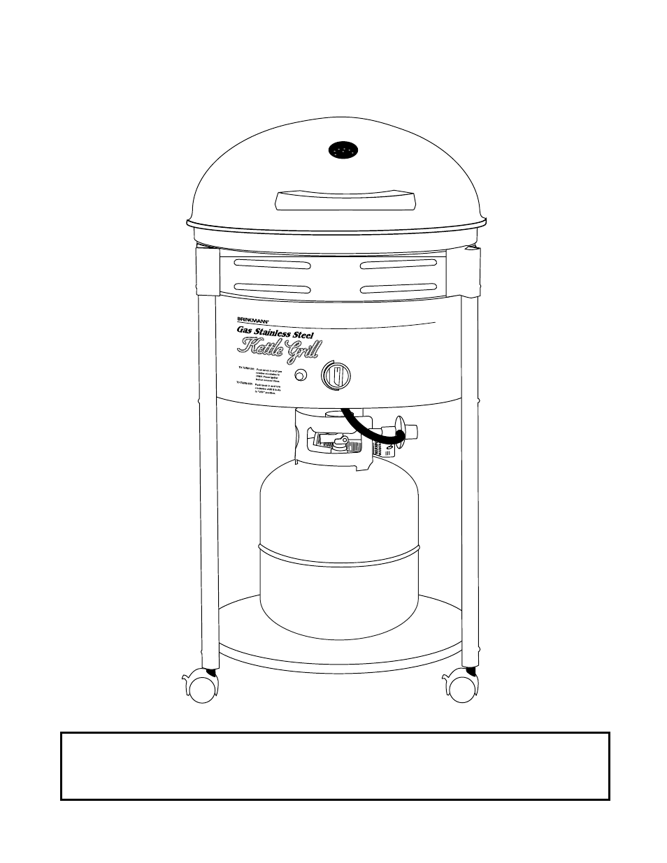 Lp gas tank not included | Brinkmann Kettle Grill User Manual | Page 24 / 28