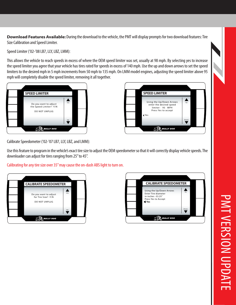 Pm t v er sio n u pda te | Bully Dog PMT 07.5-08 GM 6.6L Duramax LMM Version 1.0.1.1 User Manual | Page 7 / 8