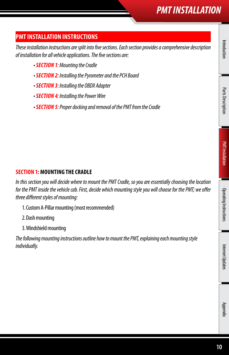 Pmt installation, Pmt installation instructions | Bully Dog 40300 PMT advanced vehicle downloader, controller, monitor and gauge User Manual | Page 11 / 72