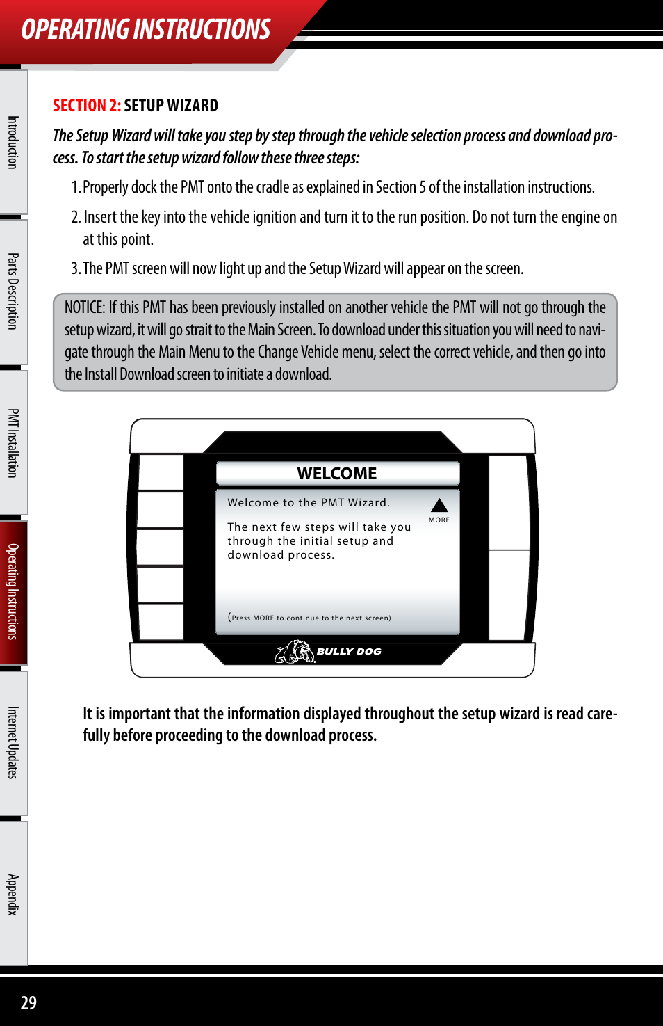 Operating instructions | Bully Dog 40300 PMT advanced vehicle downloader, controller, monitor and gauge User Manual | Page 30 / 72