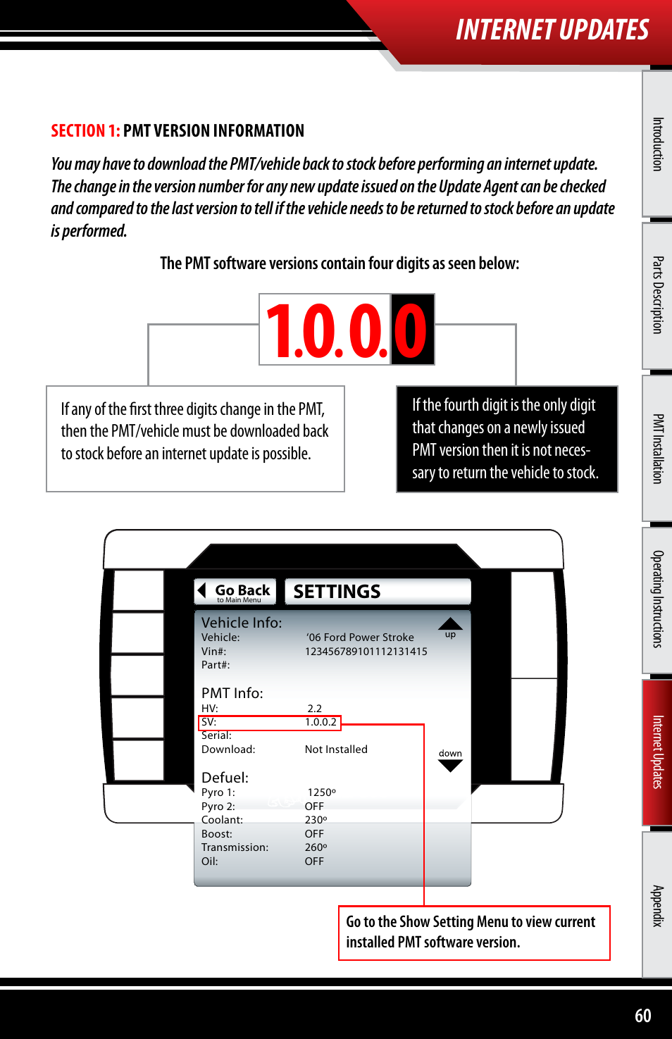 Internet updates | Bully Dog 40300 PMT advanced vehicle downloader, controller, monitor and gauge User Manual | Page 61 / 72