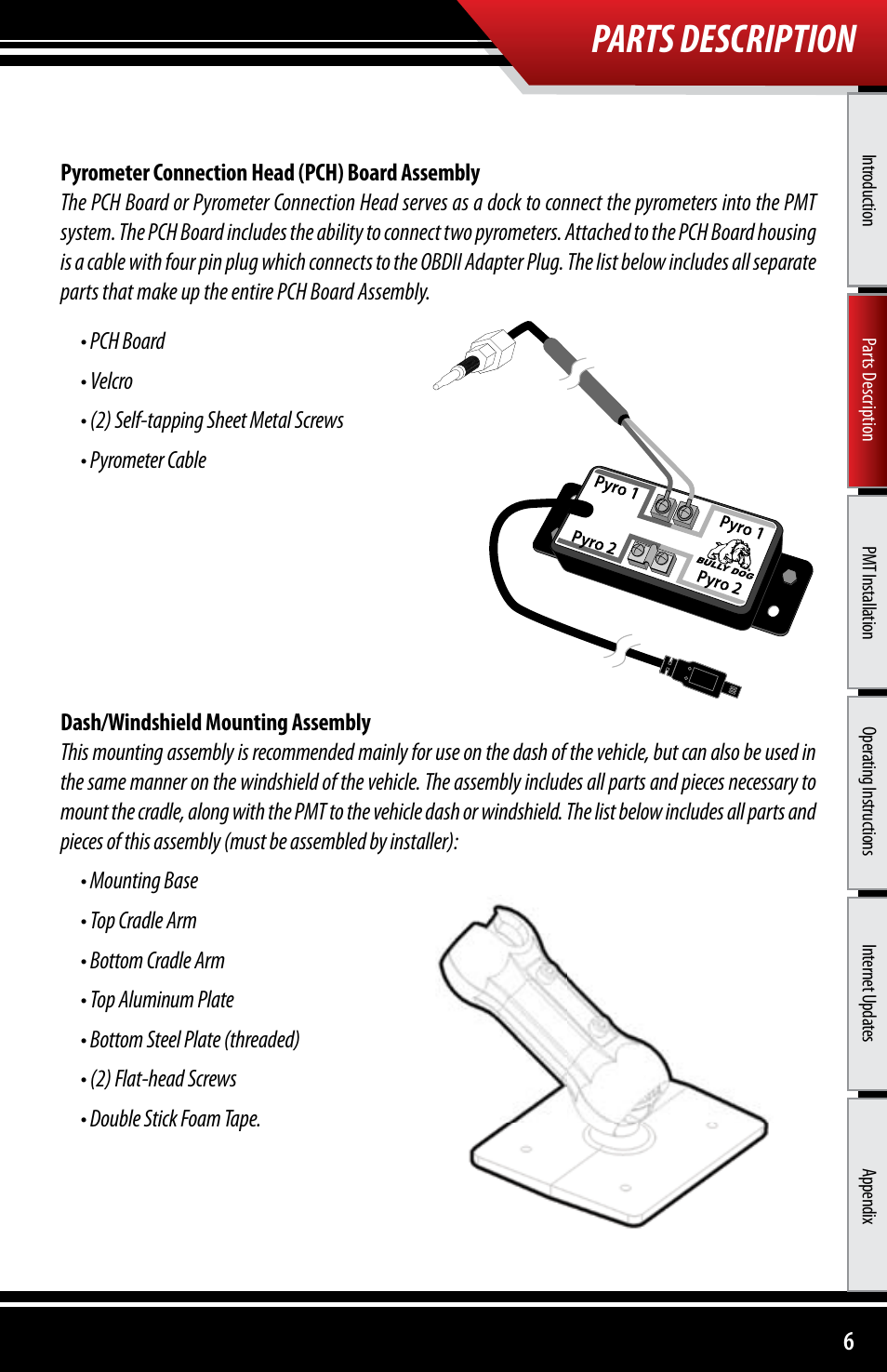 Parts description | Bully Dog 40300 PMT advanced vehicle downloader, controller, monitor and gauge User Manual | Page 7 / 72