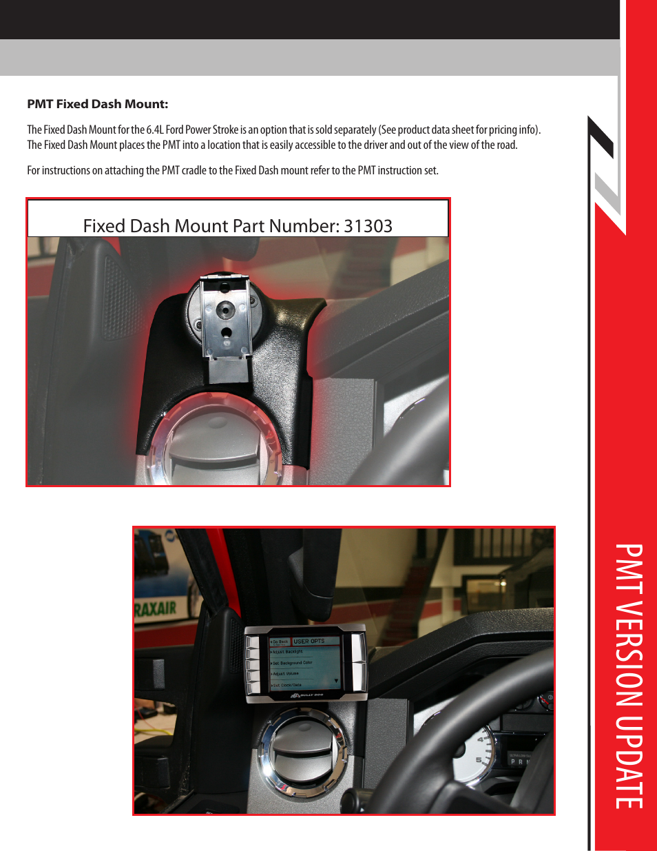 Pm t v er sio n u pda te | Bully Dog PMT 08 Ford 6.4L Powerstroke Version 1.0.1.2 User Manual | Page 2 / 9