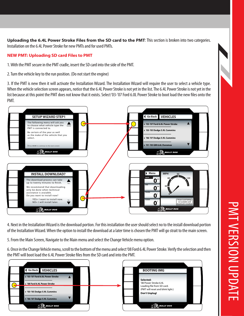 Pm t v er sio n u pda te | Bully Dog PMT 08 Ford 6.4L Powerstroke Version 1.0.1.2 User Manual | Page 5 / 9