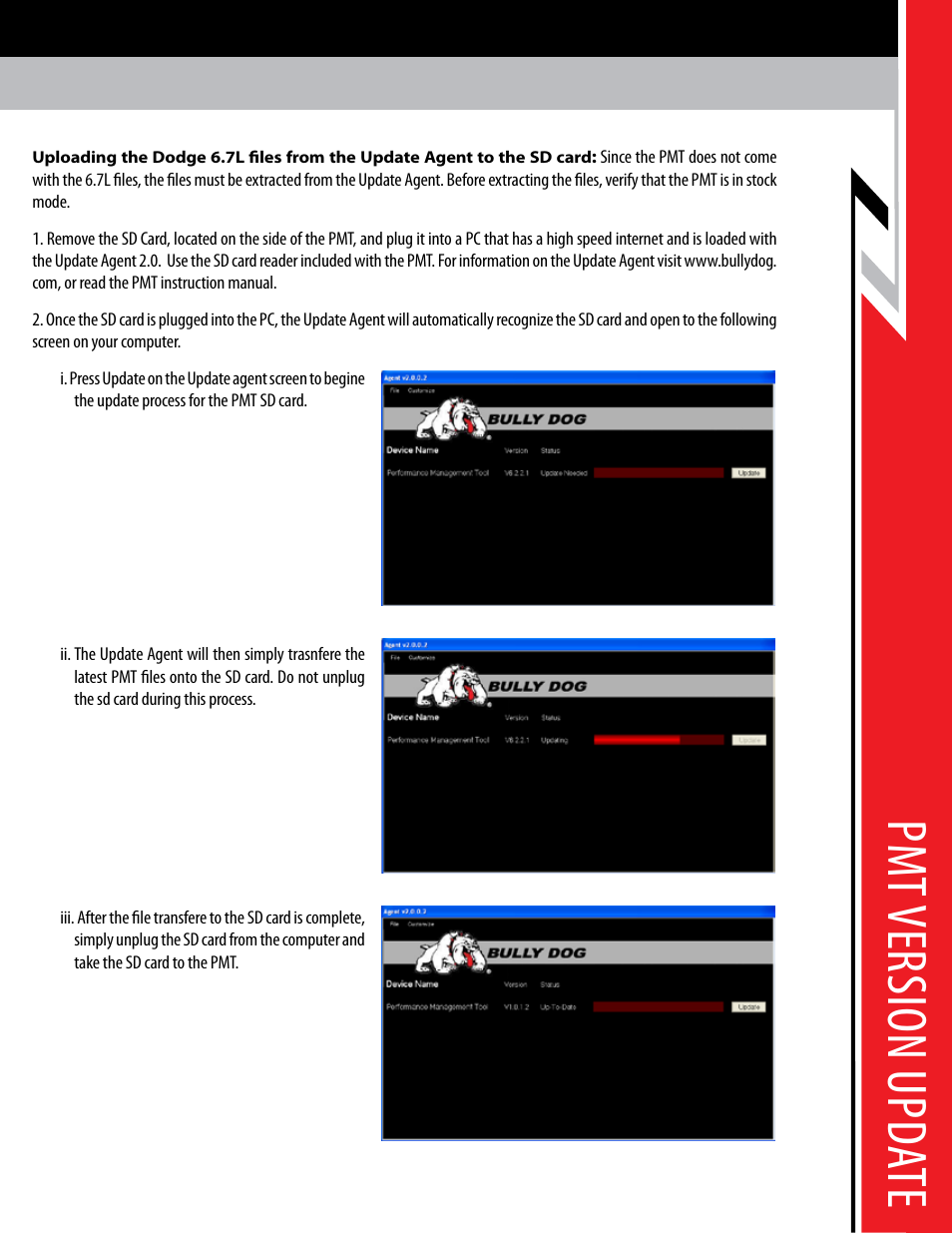 Pm t v er sio n u pda te | Bully Dog PMT 07.5-08 Dodge 6.7L Cummins Version 1.0.1.5 User Manual | Page 4 / 10
