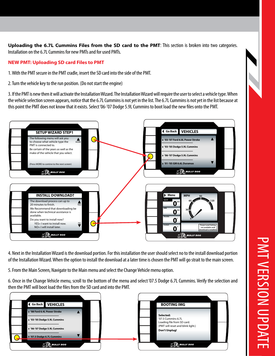 Pm t v er sio n u pda te | Bully Dog PMT 07.5-08 Dodge 6.7L Cummins Version 1.0.1.5 User Manual | Page 5 / 10