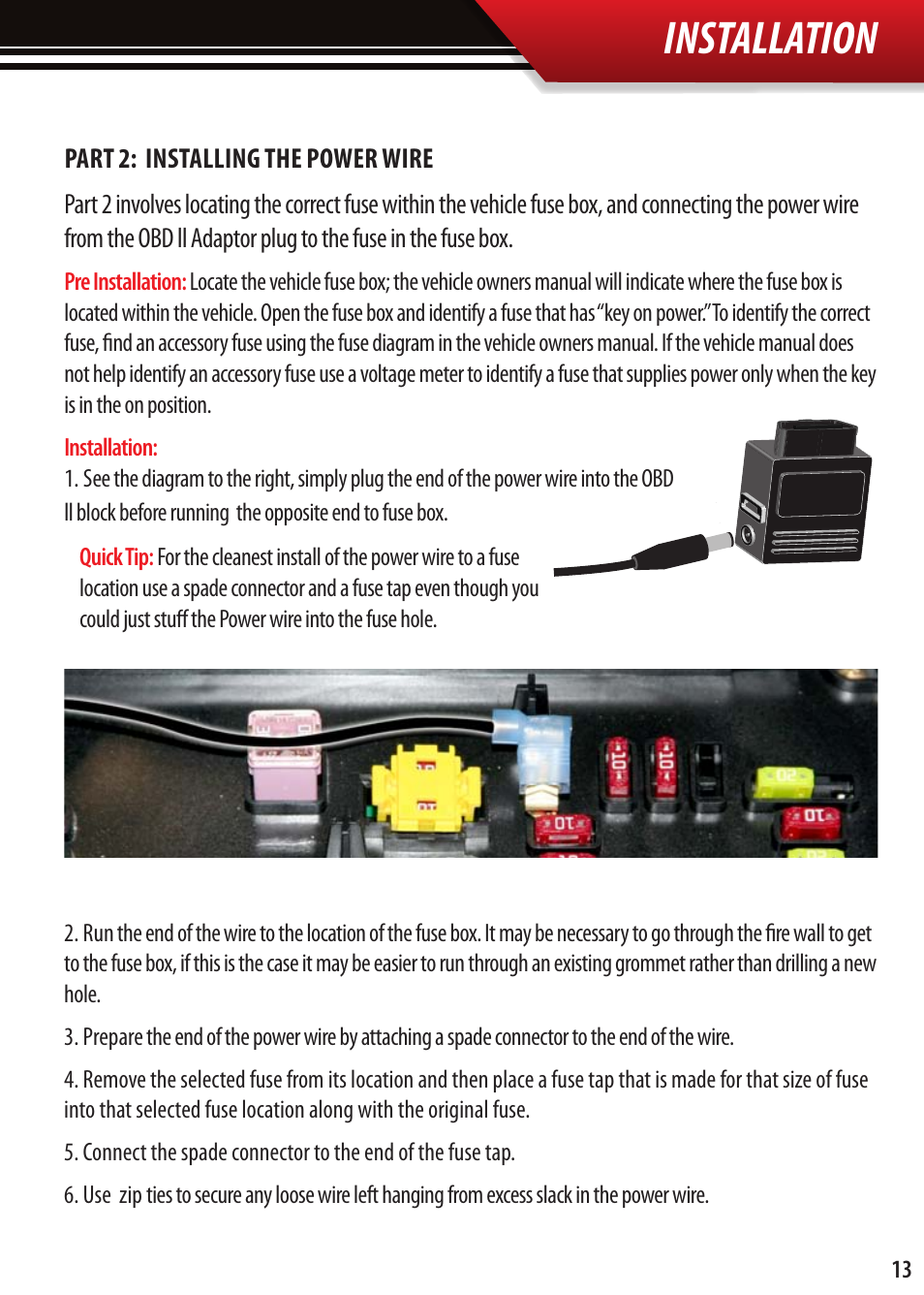 Installation | Bully Dog OBDII Adapter Plug User Manual | Page 10 / 12