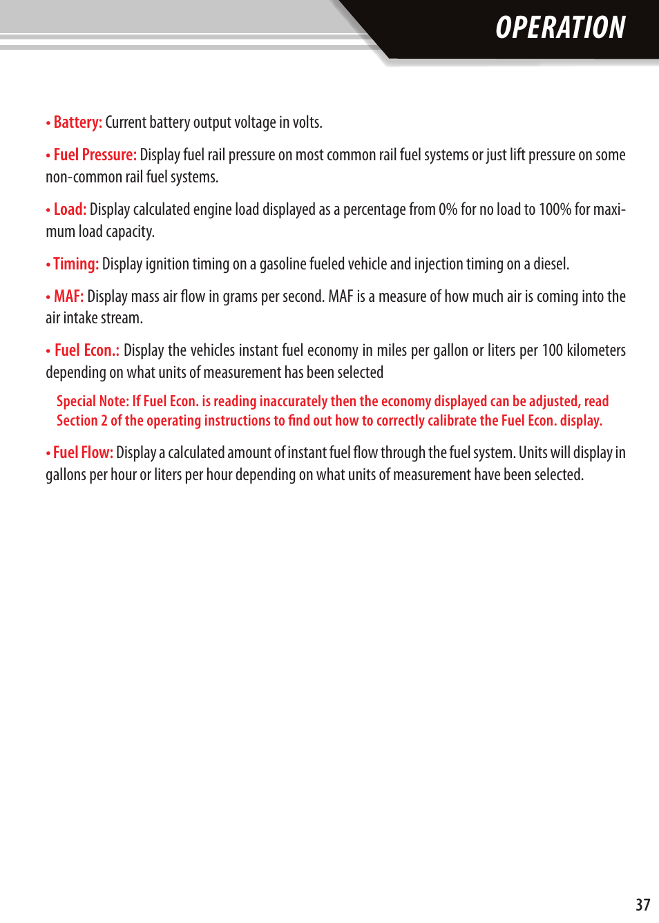 Operation | Bully Dog Watchdog User Manual | Page 22 / 42