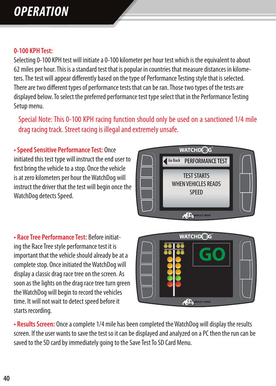 Operation | Bully Dog Watchdog User Manual | Page 25 / 42