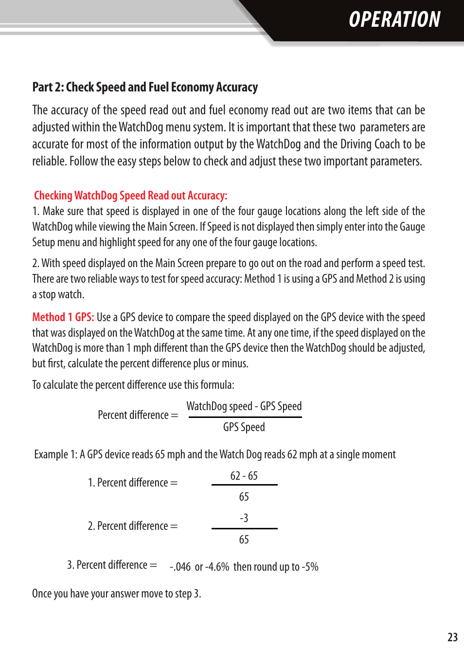 Operation | Bully Dog Watchdog User Manual | Page 8 / 42